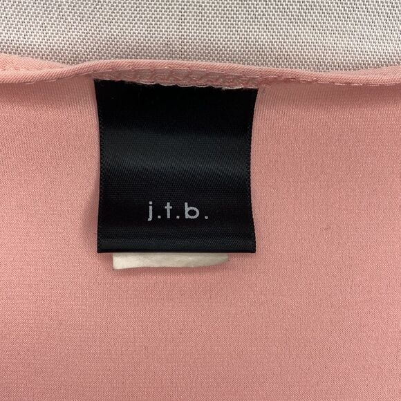 Ladies Pink V-Neck Pleated Top With Black Accent Size Small - Picture 5 of 6